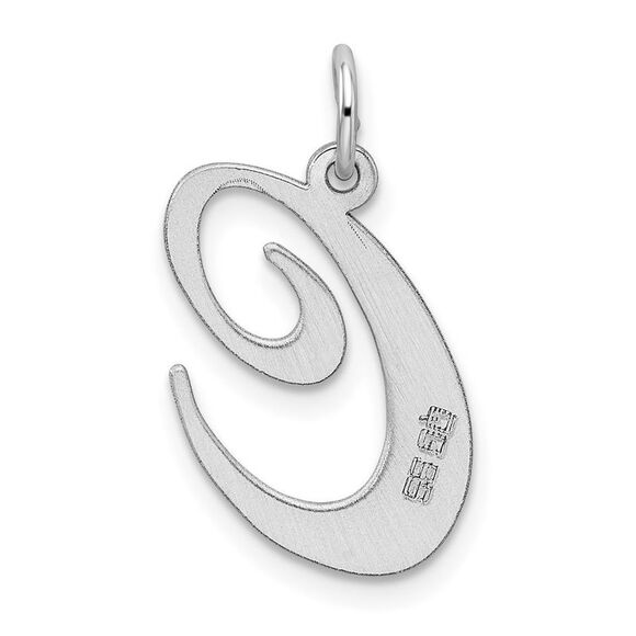 Sterling Silver, Ella Collection, LG Fancy Script Initial C Pendant - Picture 3 of 5
